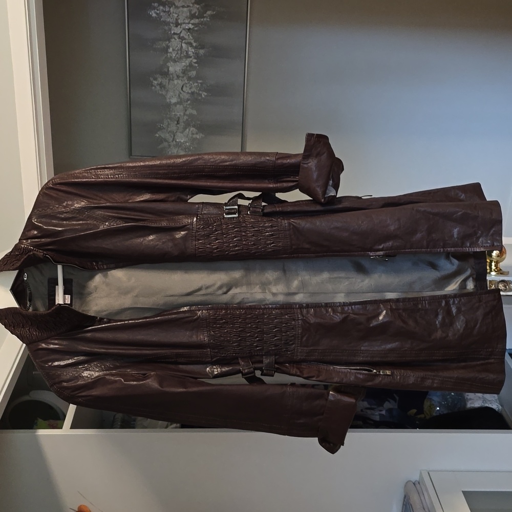 LAUREL Brown Leather Coat
